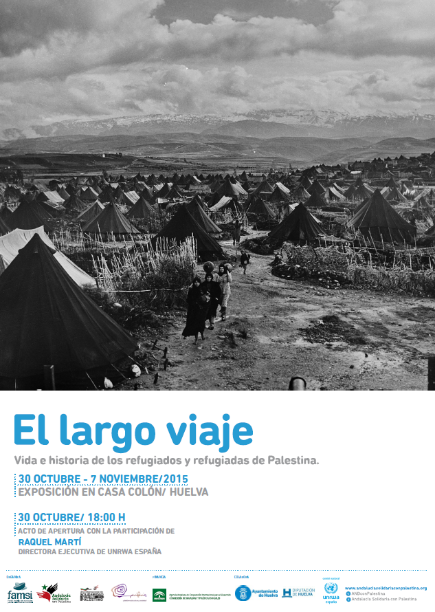 La Casa Colón de Huelva inaugura el 30 de octubre la exposición “El Largo Viaje” sobre la historia de los refugiados de Palestina