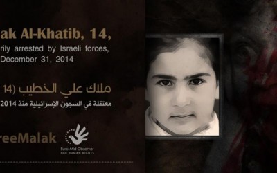 Malak Al-Khatib, una niña palestina de 14 años en las cárceles de Israel